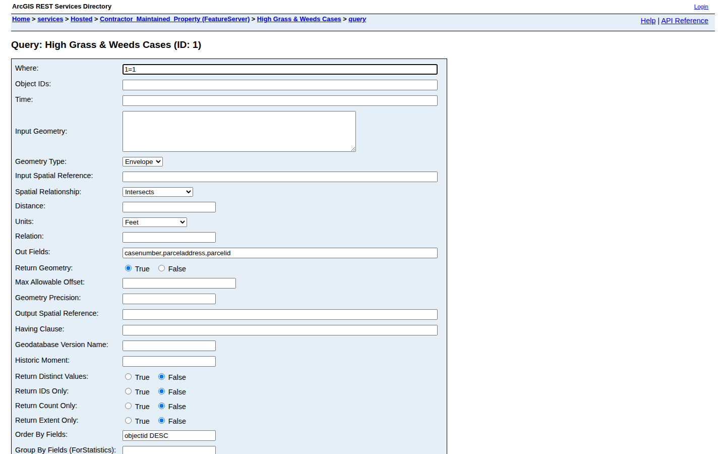 Step 3: Open the Query page — Summit County, Ohio code violations