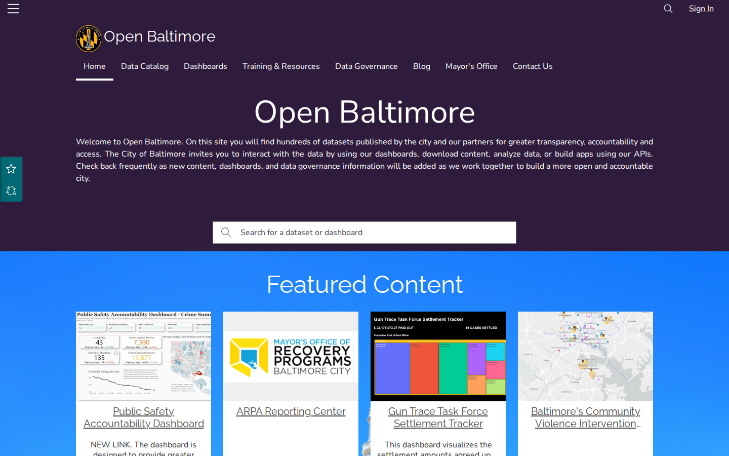 Step 1: Go to Open Baltimore — Baltimore City, Maryland environmental citations