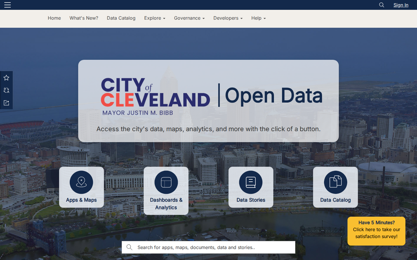 Step 1: Go to the City of Cleveland Open Data portal — Cuyahoga County, Ohio code violations