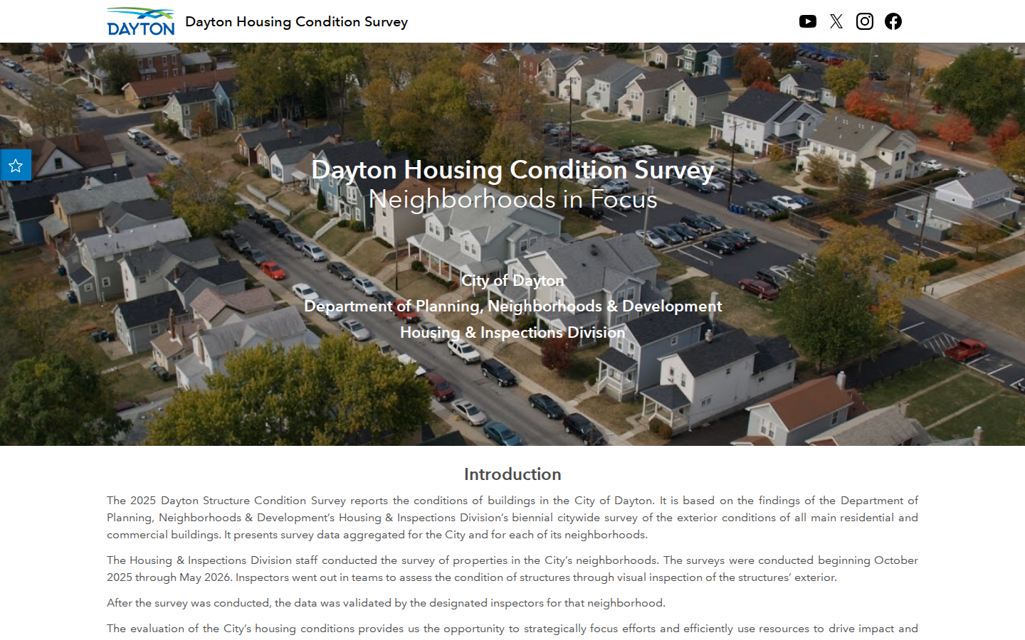 Step 1: Go to the Dayton Housing Condition Survey site — Montgomery County, Ohio housing conditions