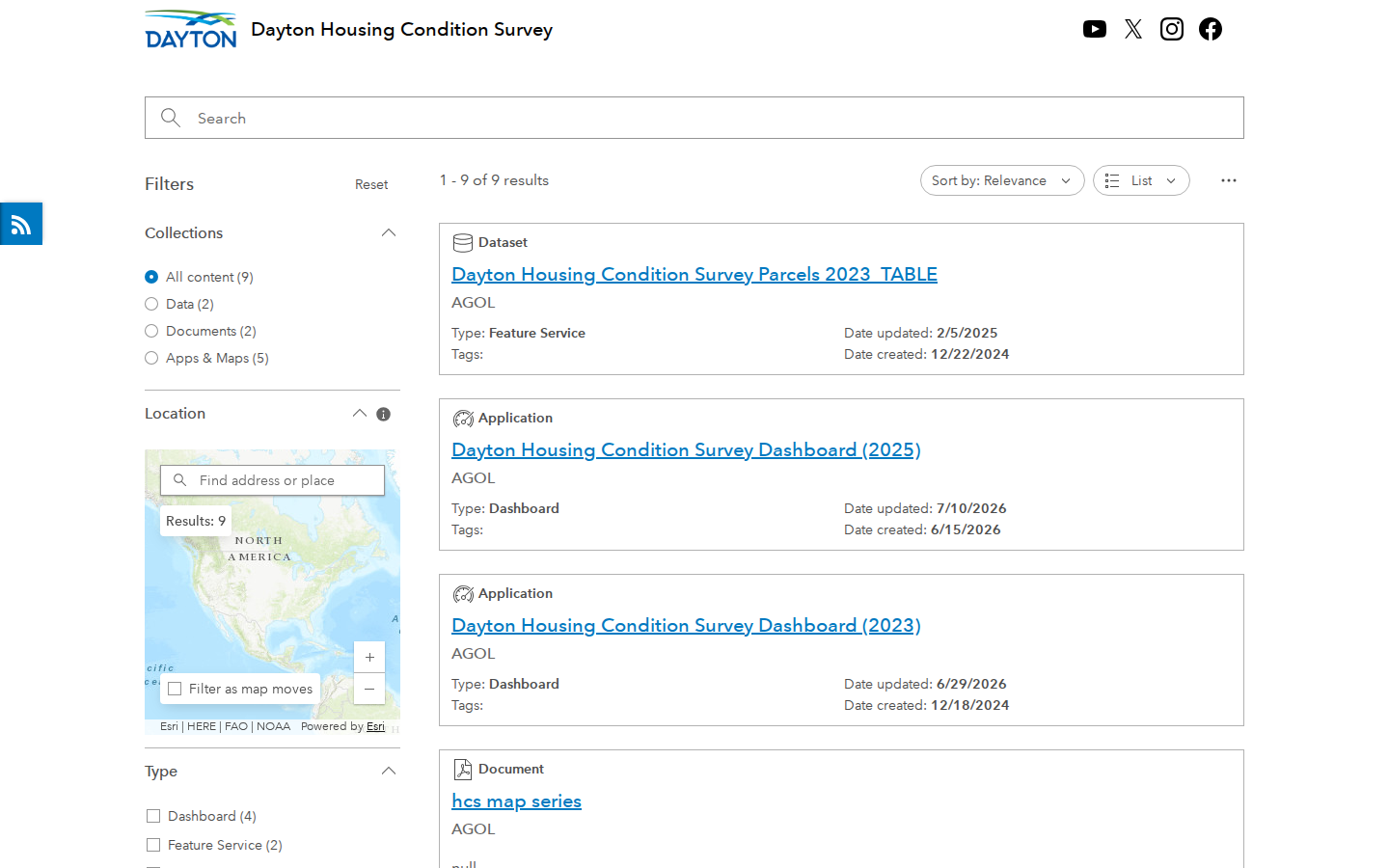 Step 2: Browse the survey data and dashboards — Montgomery County, Ohio housing conditions
