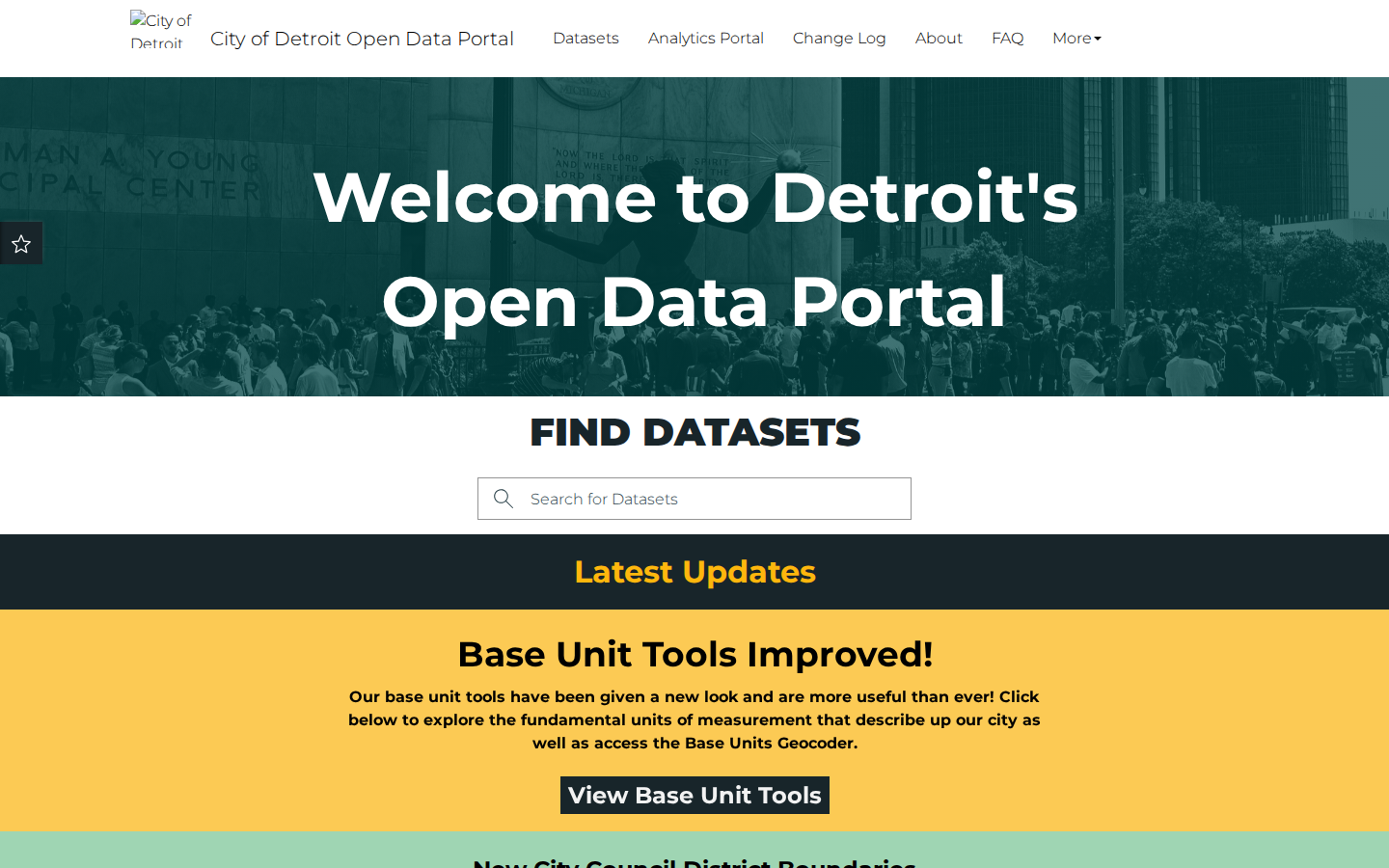 Step 1: Go to the Detroit Open Data Portal — Wayne County, Michigan code violations
