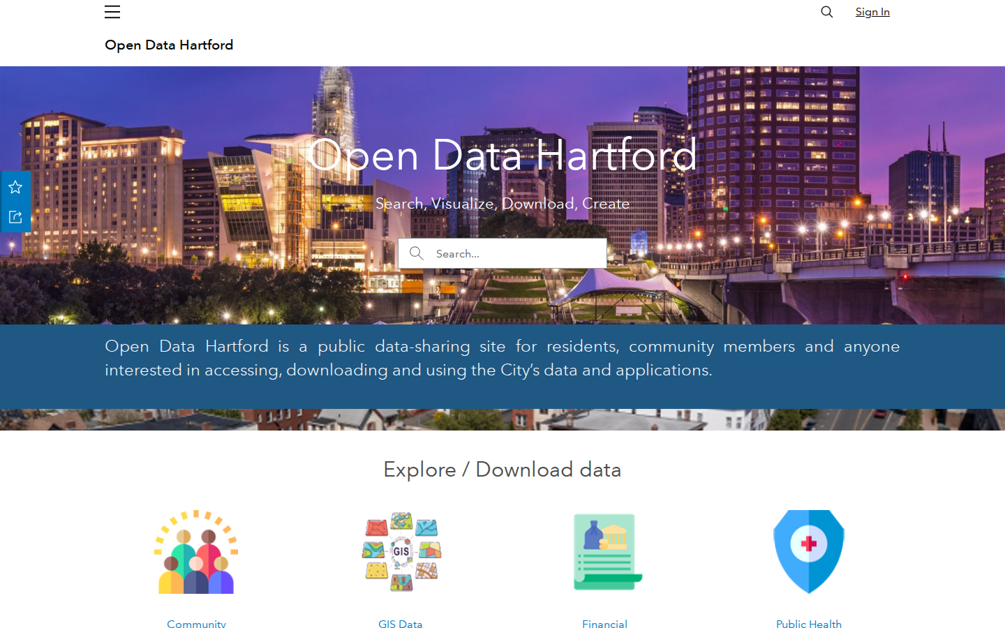 Step 1: Go to Open Data Hartford — Hartford County, Connecticut code violations