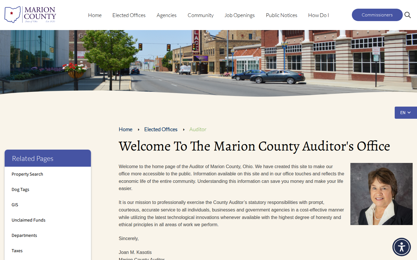 Step 1: Start at the Marion County Auditor's site — Marion County, Ohio tax delinquent