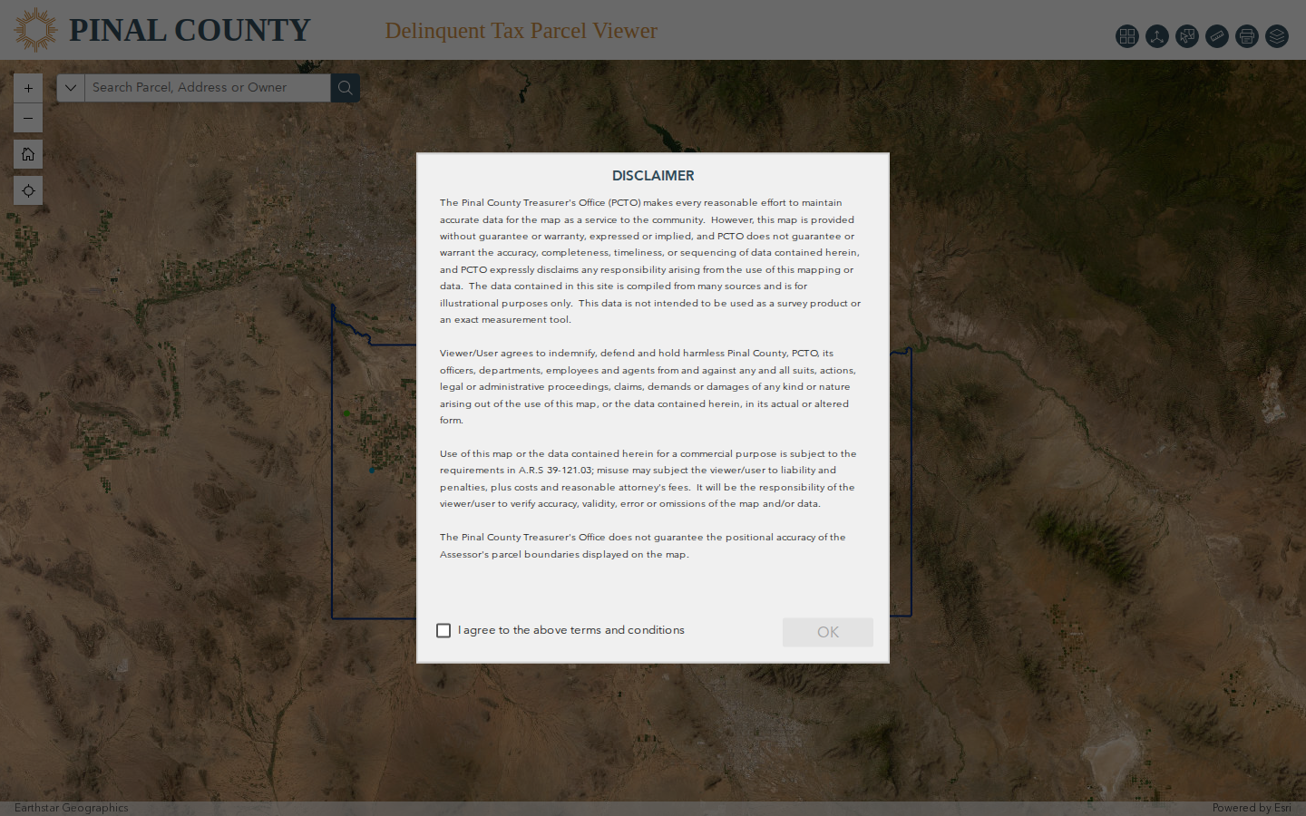 Step 2: Open the Delinquent Parcels Interactive Map — Pinal County, Arizona tax delinquent