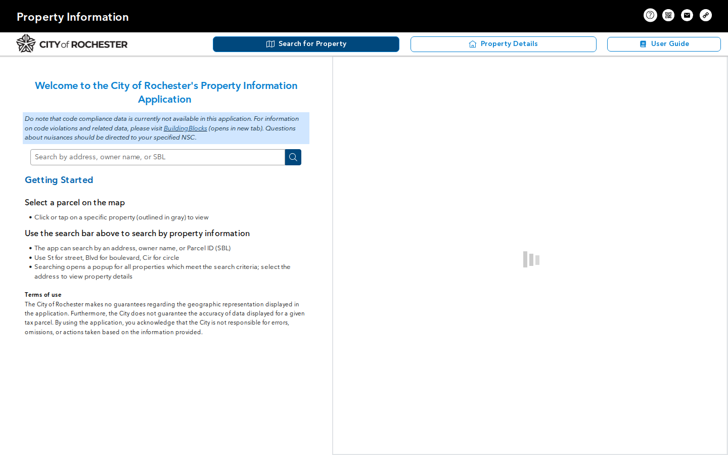 Step 2: Open the Property Information App — Monroe County, New York code violations