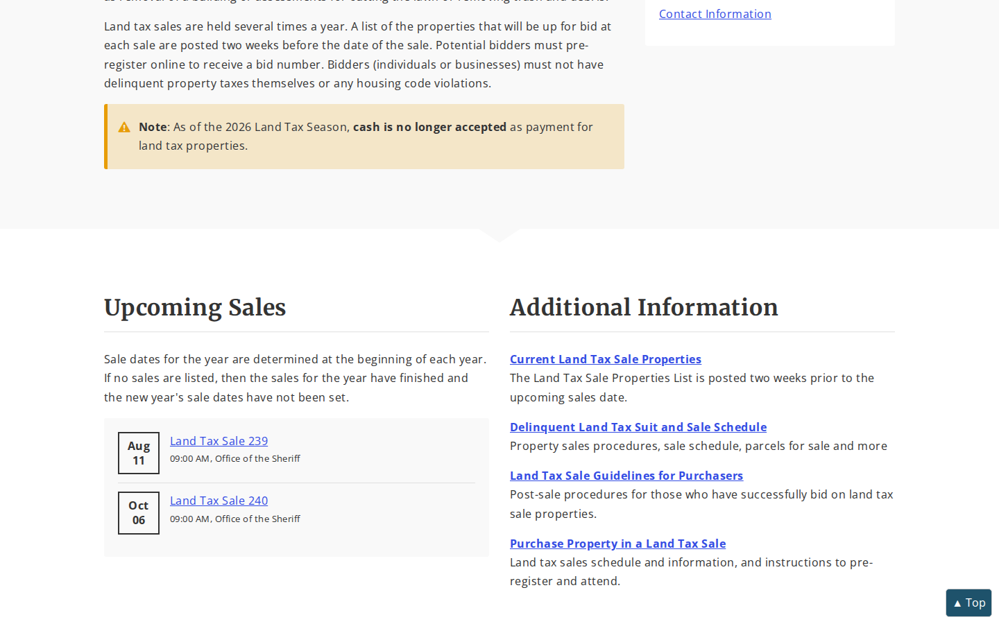 Step 2: Check the Upcoming Sales — St. Louis City, Missouri sheriff land tax sale
