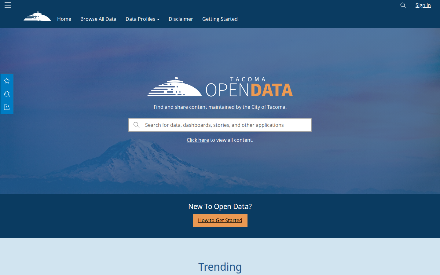 Step 1: Go to the Tacoma Open Data portal — Pierce County, Washington code violations