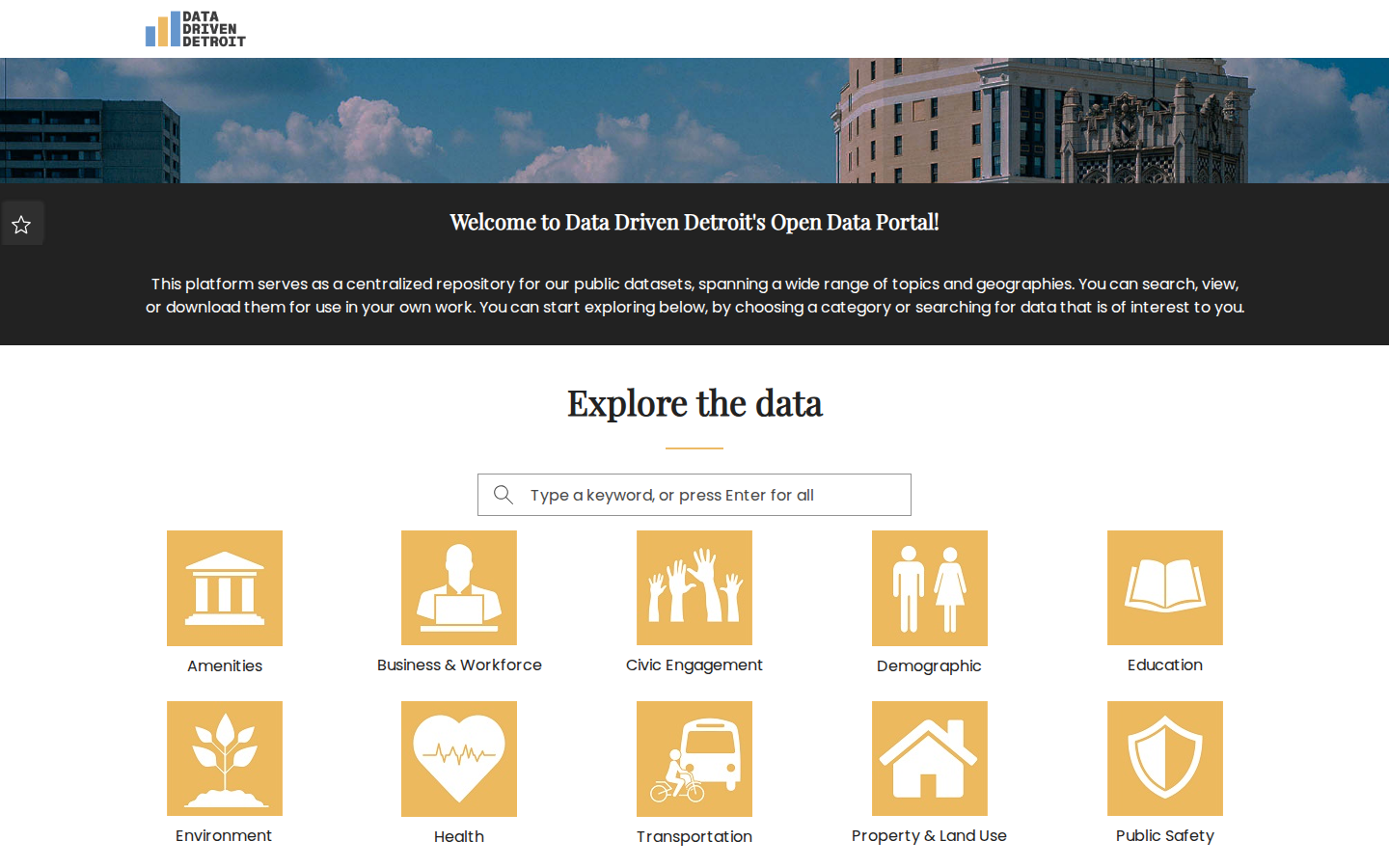 Step 1: Go to the Data Driven Detroit portal — Wayne County, Michigan tax foreclosure