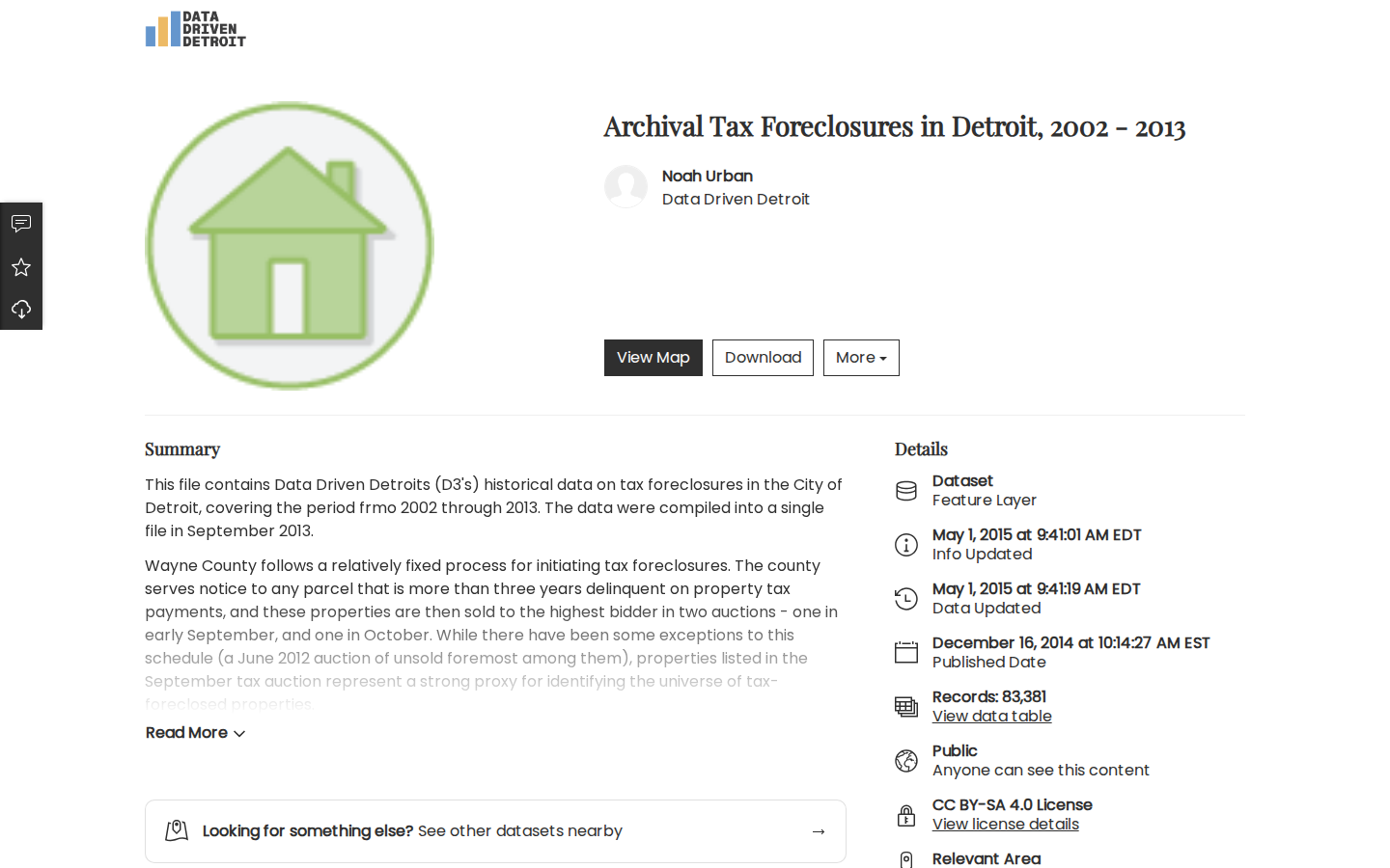 Step 2: Find the tax foreclosure dataset — Wayne County, Michigan tax foreclosure